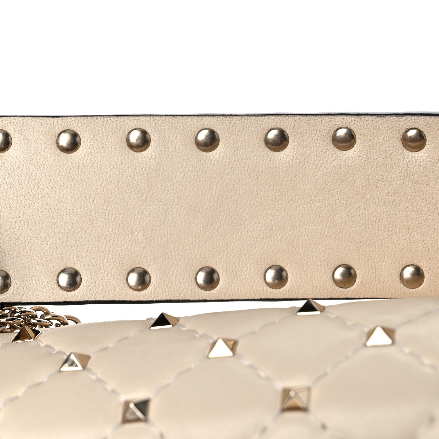 Valentino Garavani Nappa Medium Rockstud Spike Shoulder Bag Light Ivory 14 of 17