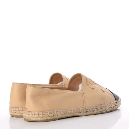 Chanel Lambskin CC Espadrilles 41 Beige Black 4 of 21