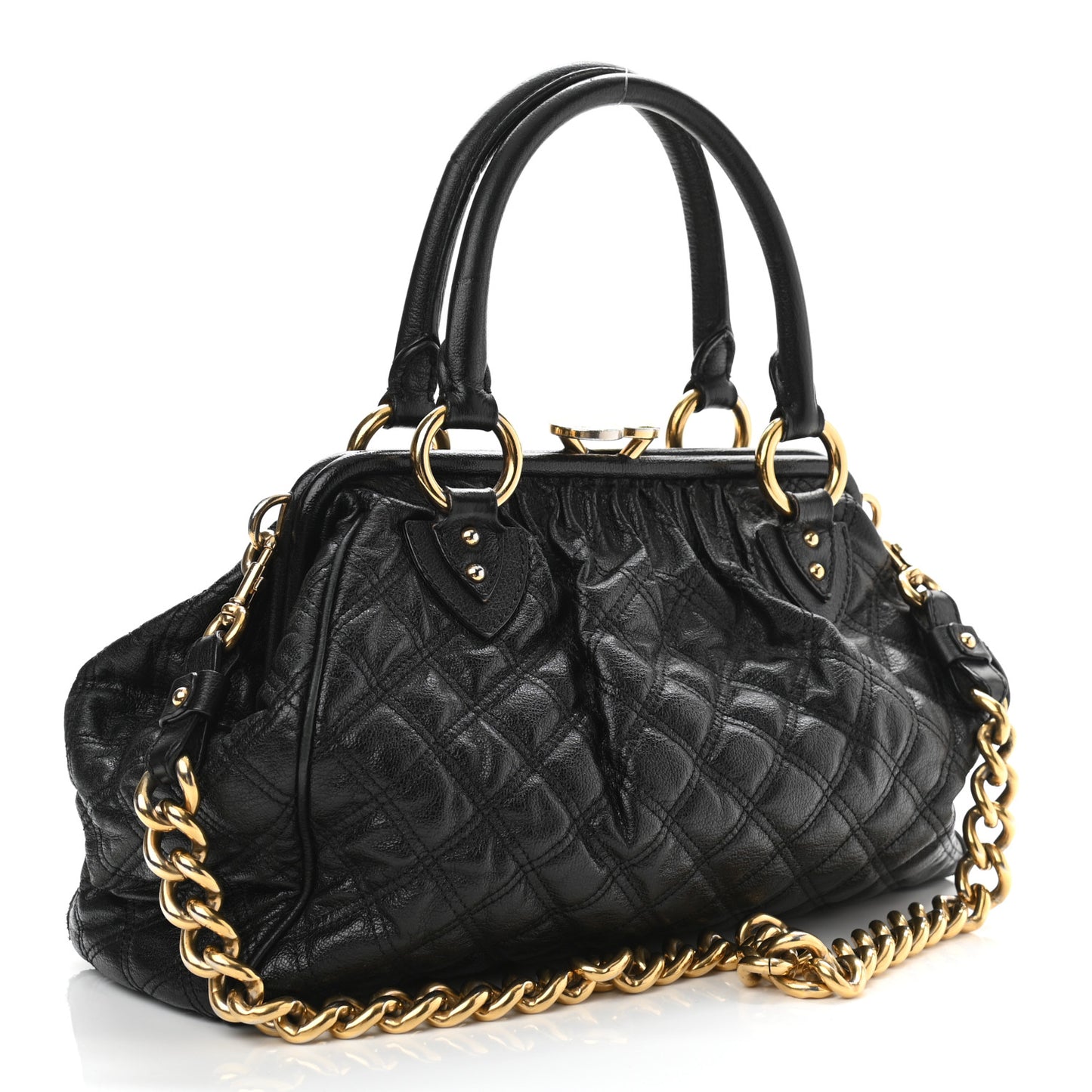 Calfskin Quilted Stam Black