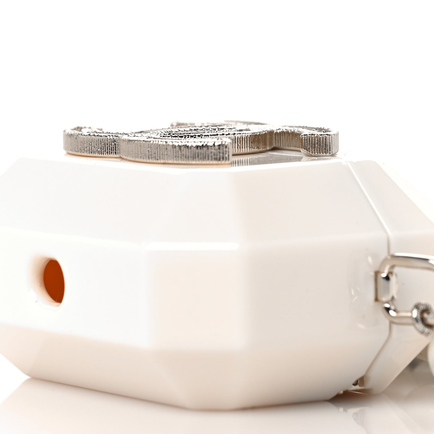 Resin Crystal Pearl Lambskin Airpods Pro Holder Necklace Pearly White