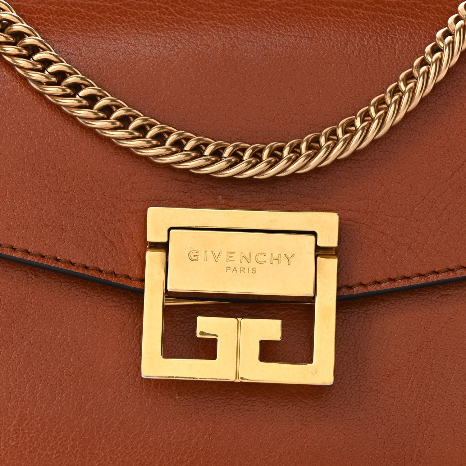 Givenchy Goatskin Small GV3 Shoulder Bag Chestnut 7 of 10