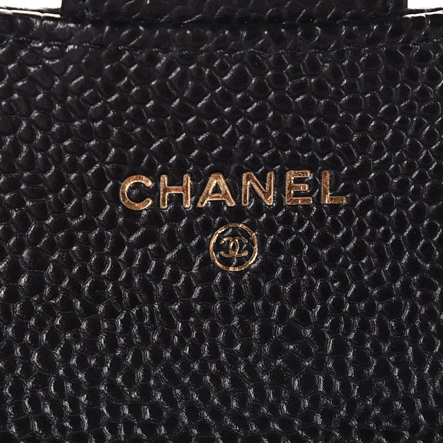 Caviar Quilted Flap Card Holder Black