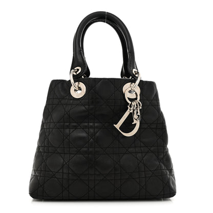 Christian Dior Lambskin Cannage Small Soft Lady Dior Tote Black 1 of 14