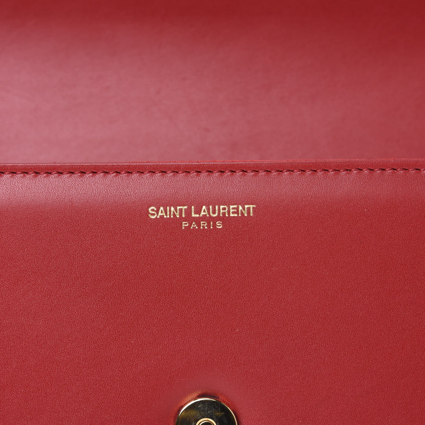 Calfskin Lutetia Flap Clutch Red