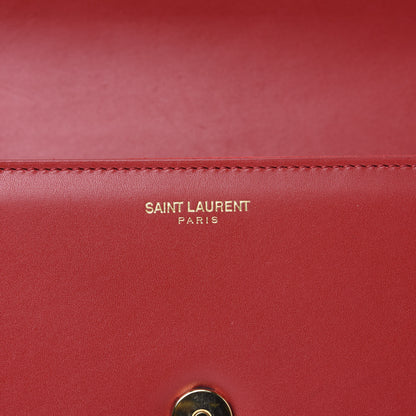 Saint Laurent Calfskin Lutetia Flap Clutch Red 6 of 12