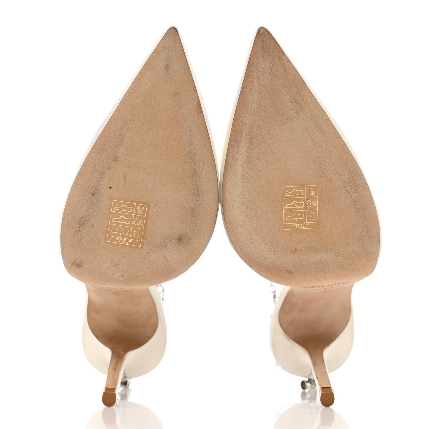 Satin Crystal Saeda 100 Pumps 37 Ivory