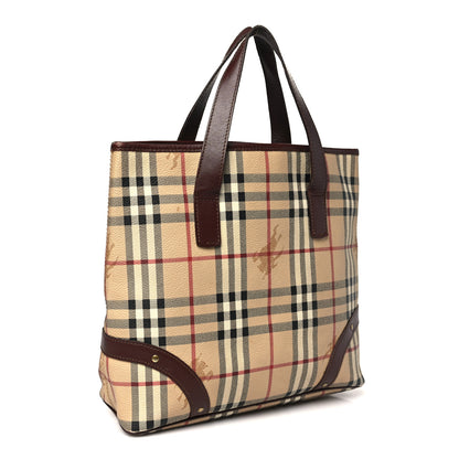Burberry Haymarket Check Studded Tote Chocolate 3 of 11