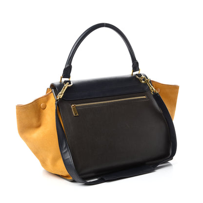 Celine Smooth Calfskin Suede Medium Tri-Color Trapeze Mustard 3 of 15