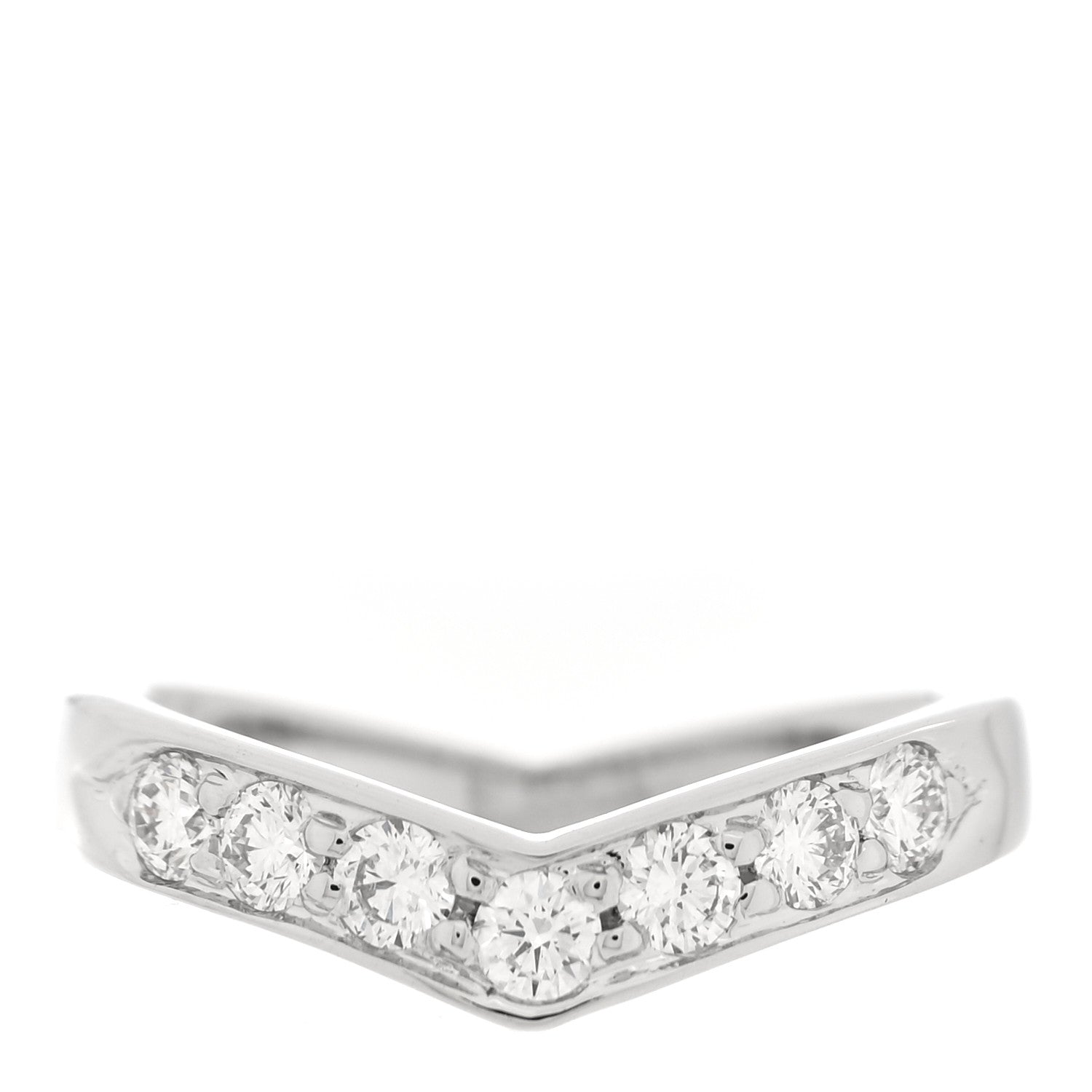 Tiffany Platinum Diamond V Band Ring  48 4.5 1 of 4