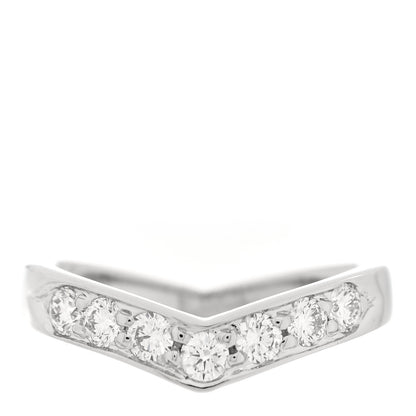 Tiffany Platinum Diamond V Band Ring  48 4.5 1 of 4
