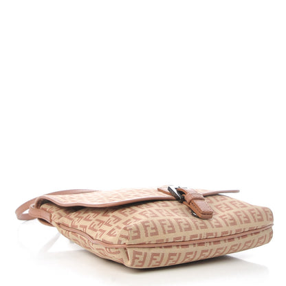 Fendi Zucchino Vitello Baguette Crossbody Beige Bruciato Bois de Rose 4 of 12