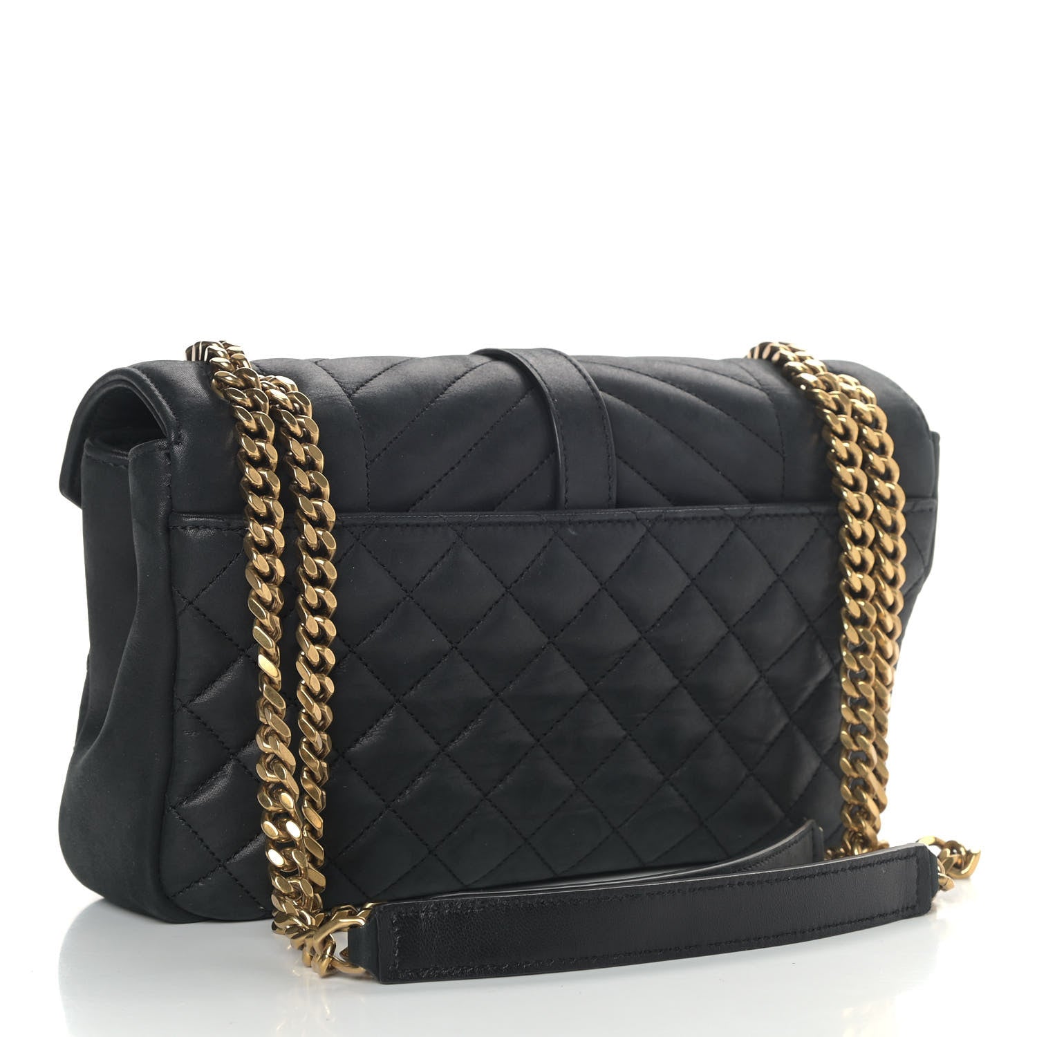 Saint Laurent Calfskin Tri-Quilt Monogram Medium College Bag Black 3 of 9