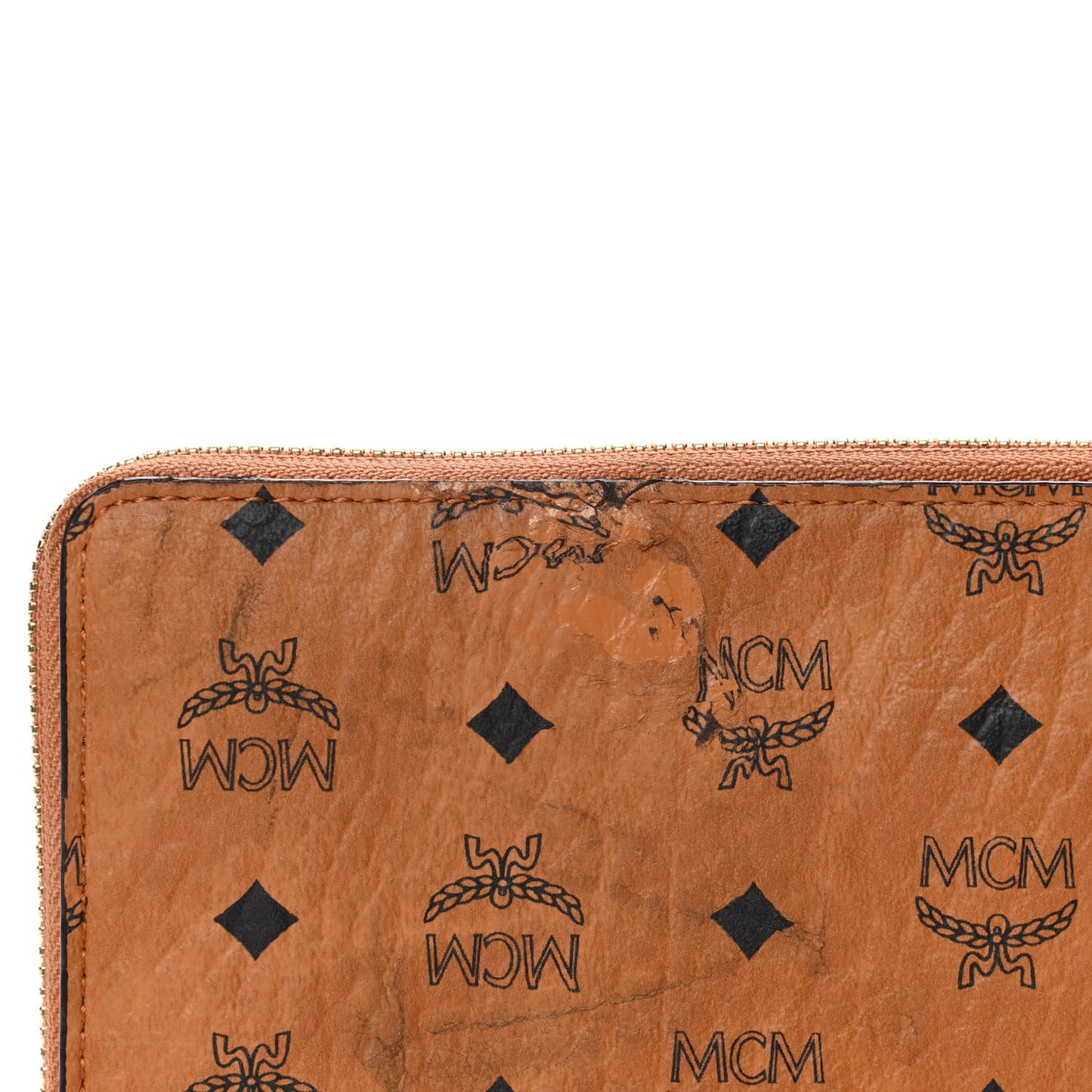 Visetos Large Zip Around Wallet Cognac