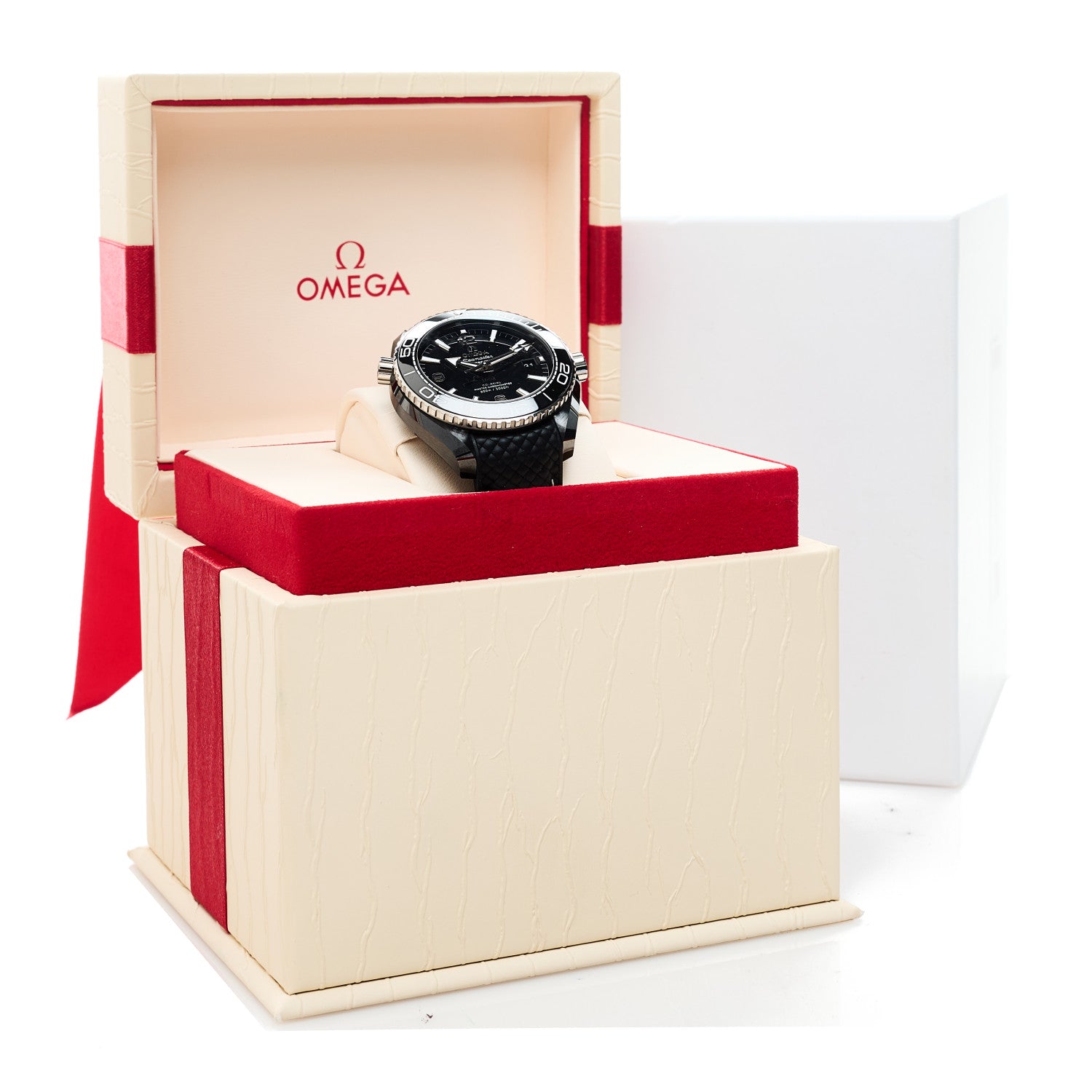 Omega Ceramic 18K White Gold Rubber 39.5mm Seamaster Planet Ocean 600M Automatic Watch Black 215.92.40.20.01.001 5 of 5