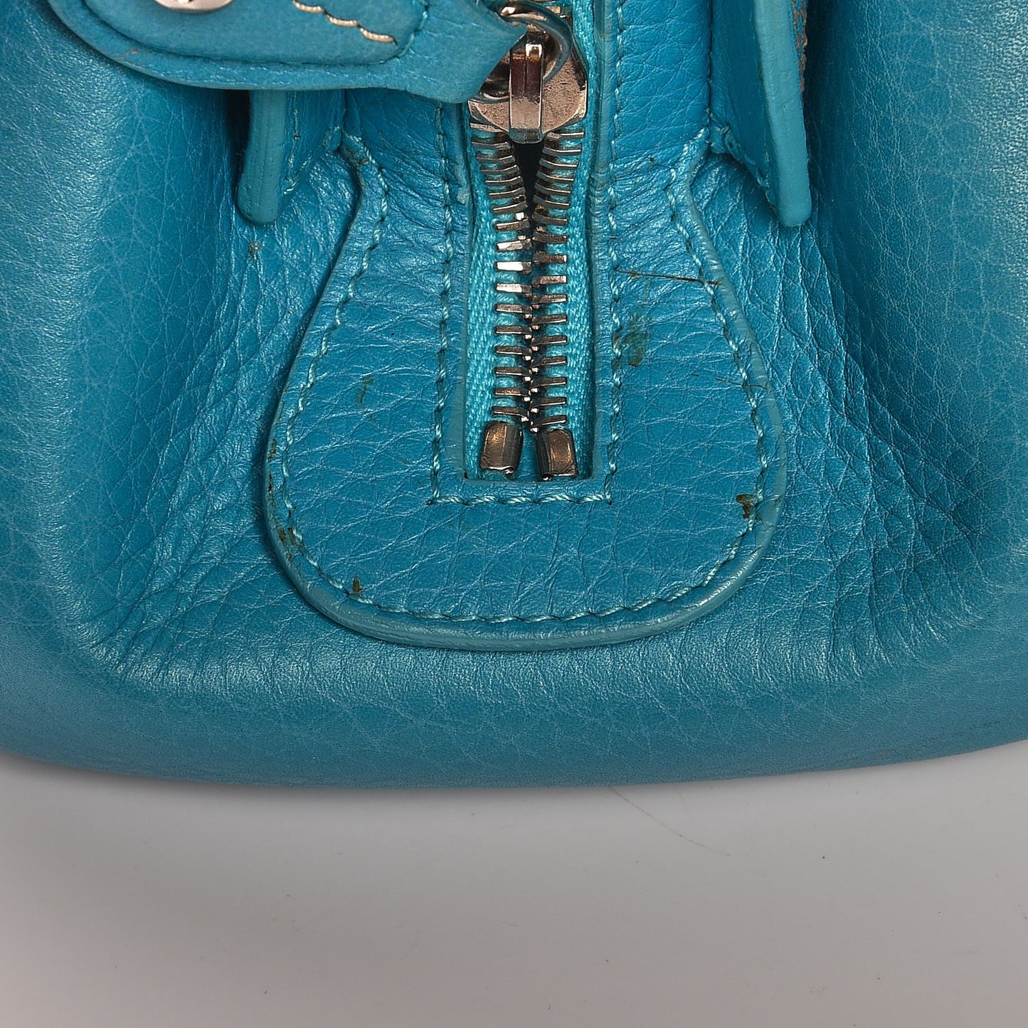 Calfskin Butterfly Pearls Frame Satchel Blue