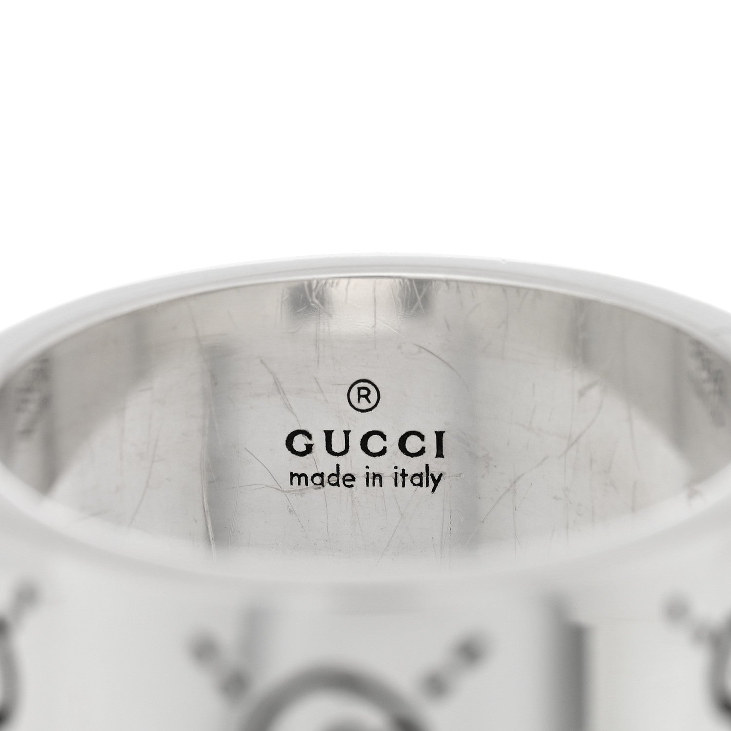 Gucci Sterling Silver GucciGhost Hamlet Skull Band Ring 61 9.5 4 of 5