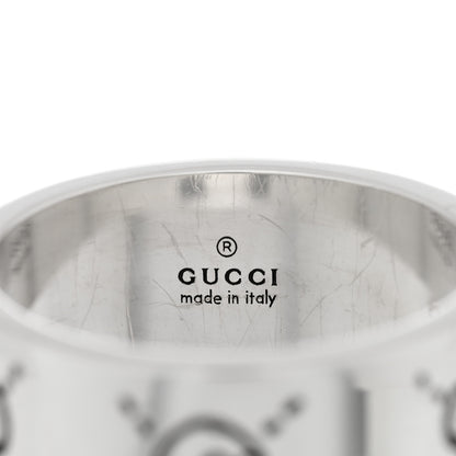 Gucci Sterling Silver GucciGhost Hamlet Skull Band Ring 61 9.5 4 of 5