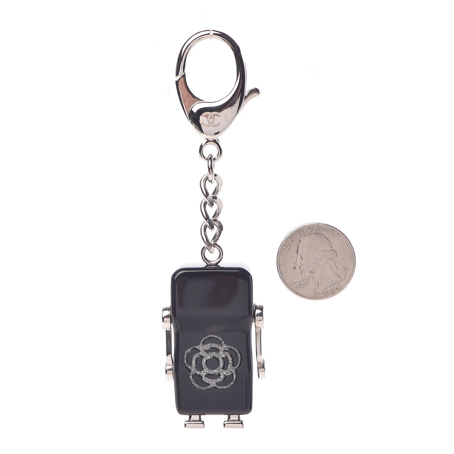 Chanel Resin Crystal CC Robot Bag Charm Black 2 of 5