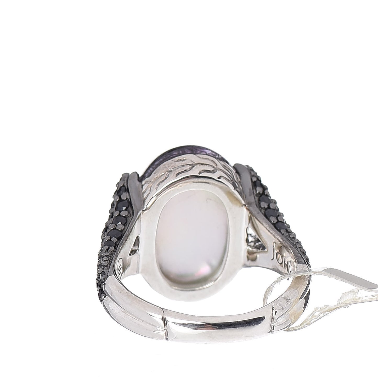Sterling Silver Black Sapphire Amethyst Celestial Orb Doublet Ring 53 6.5