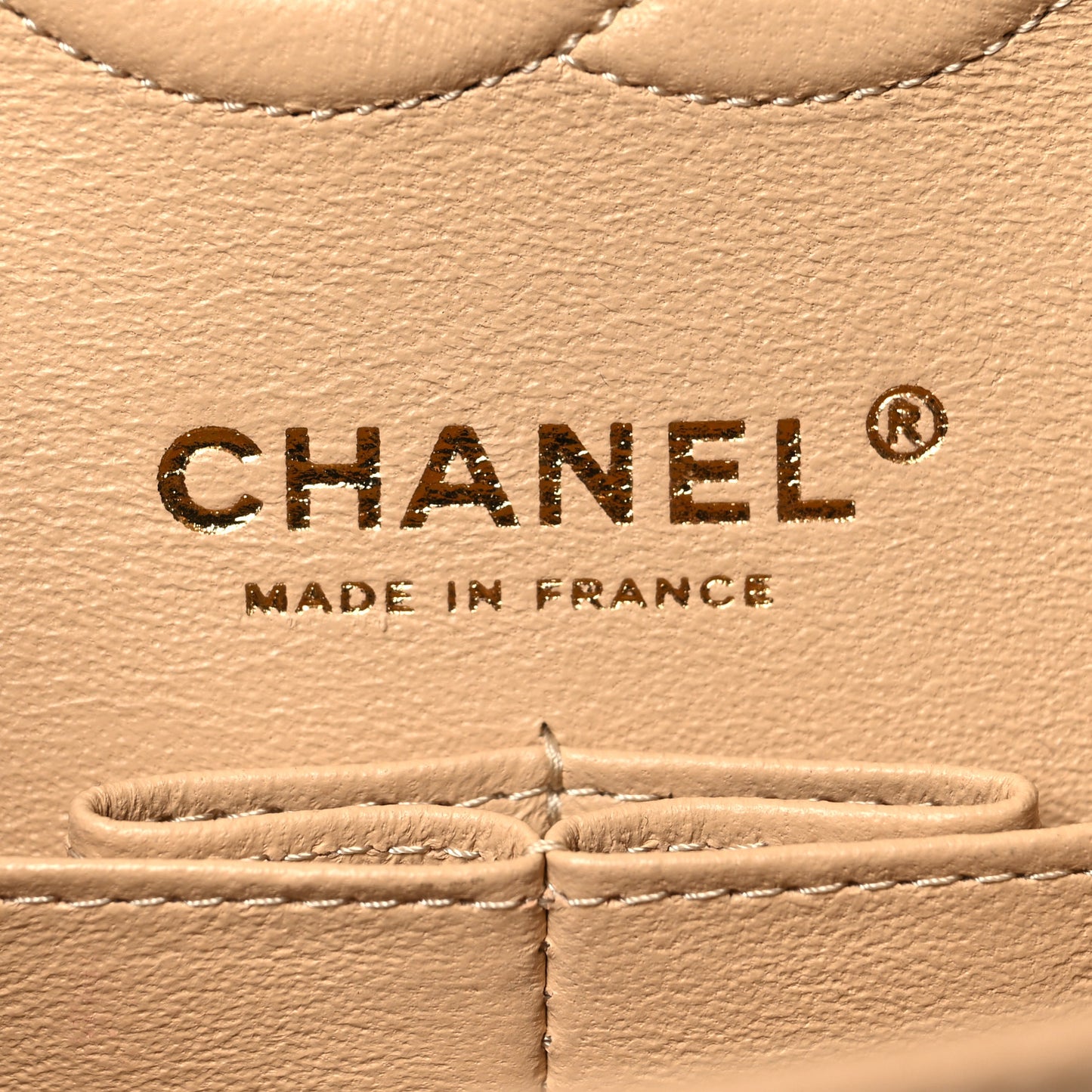 Caviar Quilted Small Double Flap Beige
