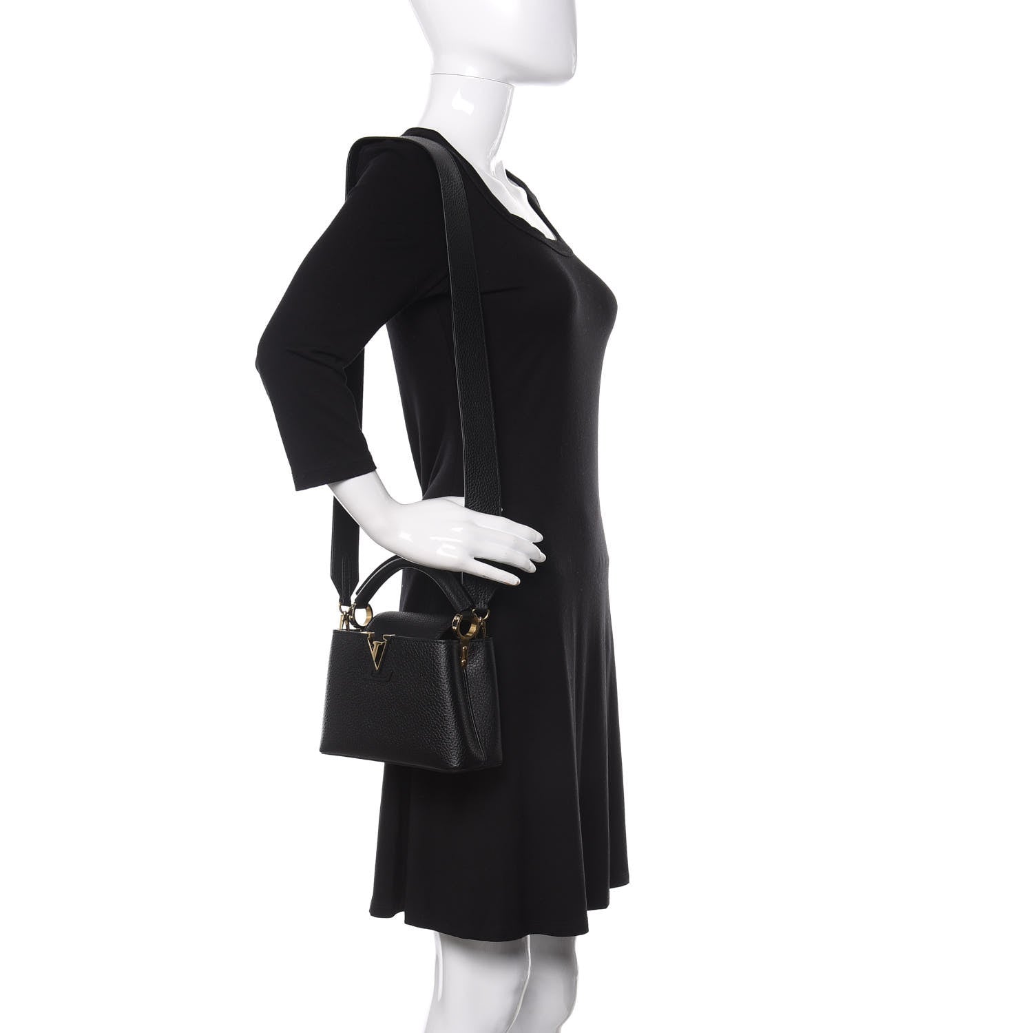 Louis Vuitton Taurillon Mini Capucines Black 2 of 9