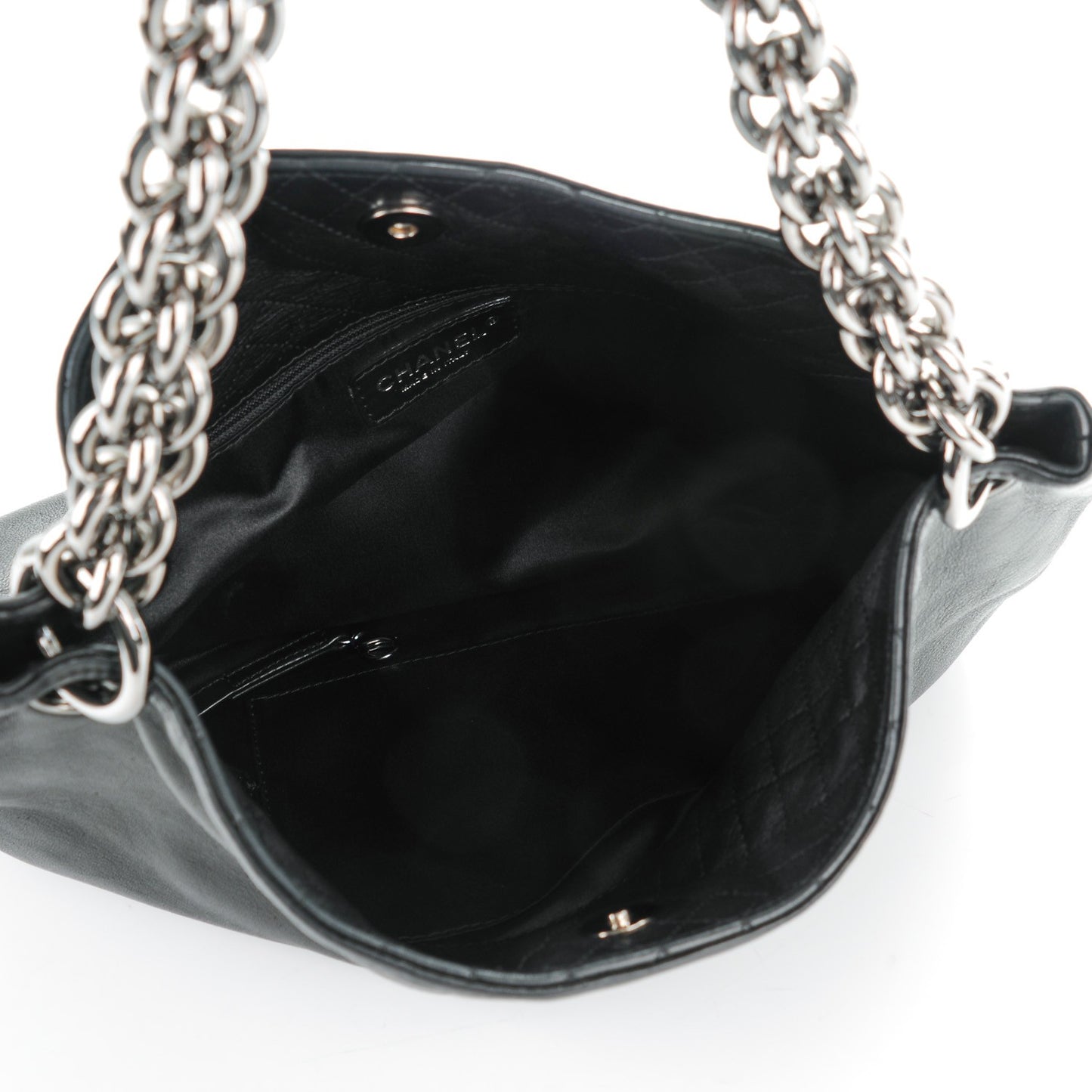 Lambskin Soft and Chain Small Hobo Black