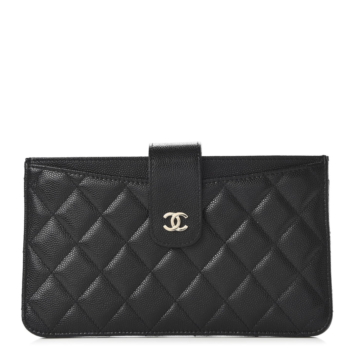 Caviar Quilted Classic Strap Pouch Black