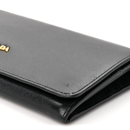Prada Saffiano Metal Oro Chain Wallet Black 10 of 13