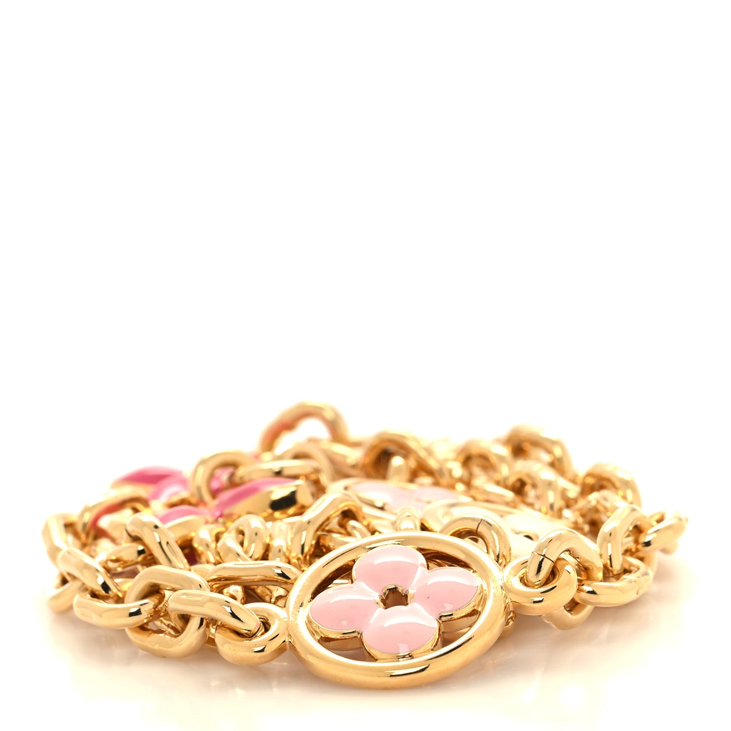 Taurillon Flower Capucines Chain Bag Charm Pink