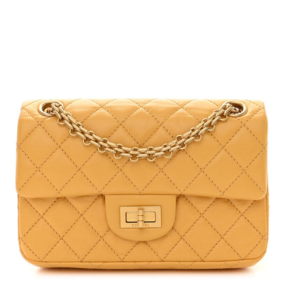 Chanel Aged Calfskin Quilted 2.55 Reissue Mini Flap Yellow 1 of 11