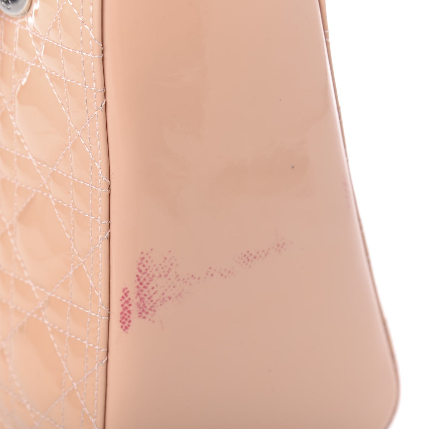 Patent Cannage Medium Lady Dior Pale Pink