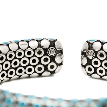 John Hardy Sterling Silver Enamel Dot Flex Cuff Bracelet Blue 3 of 4