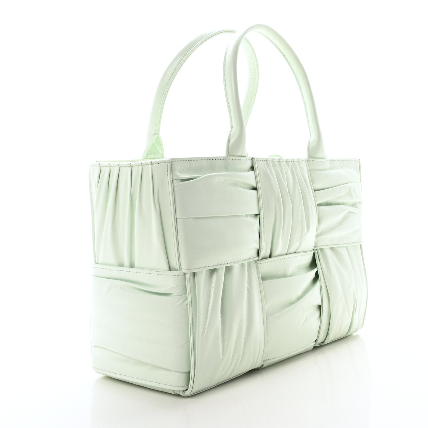 Foulard Intrecciato Pleated Medium Arco Tote Glacier