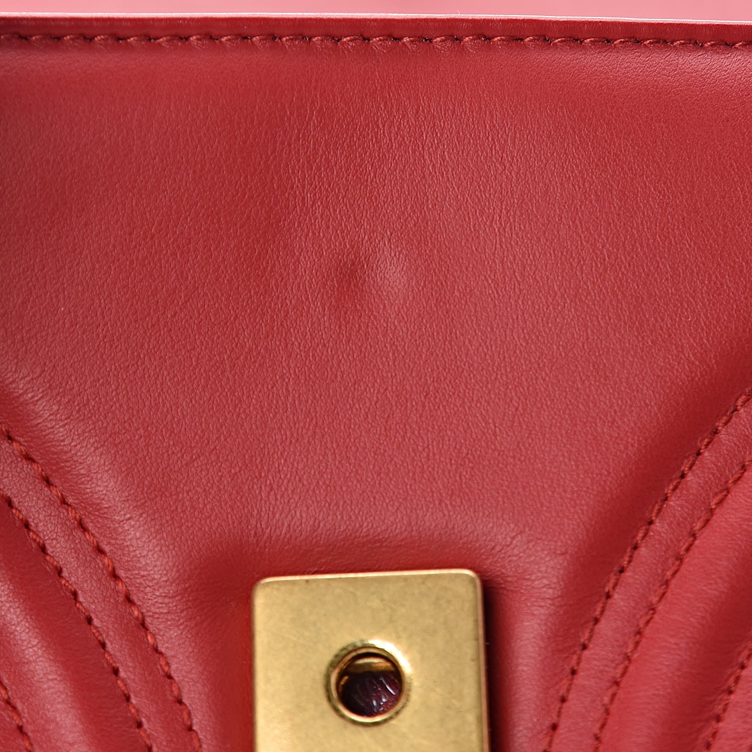 Gucci Calfskin Matelasse Mini GG Marmont Shoulder Bag Hibiscus Red 7 of 11