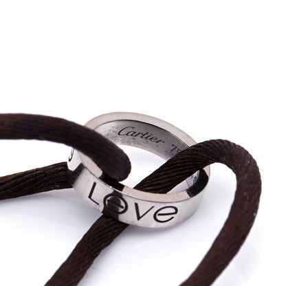 Cartier 18K White Gold Charity LOVE Adjustable Cord Bracelet Brown 5 of 5