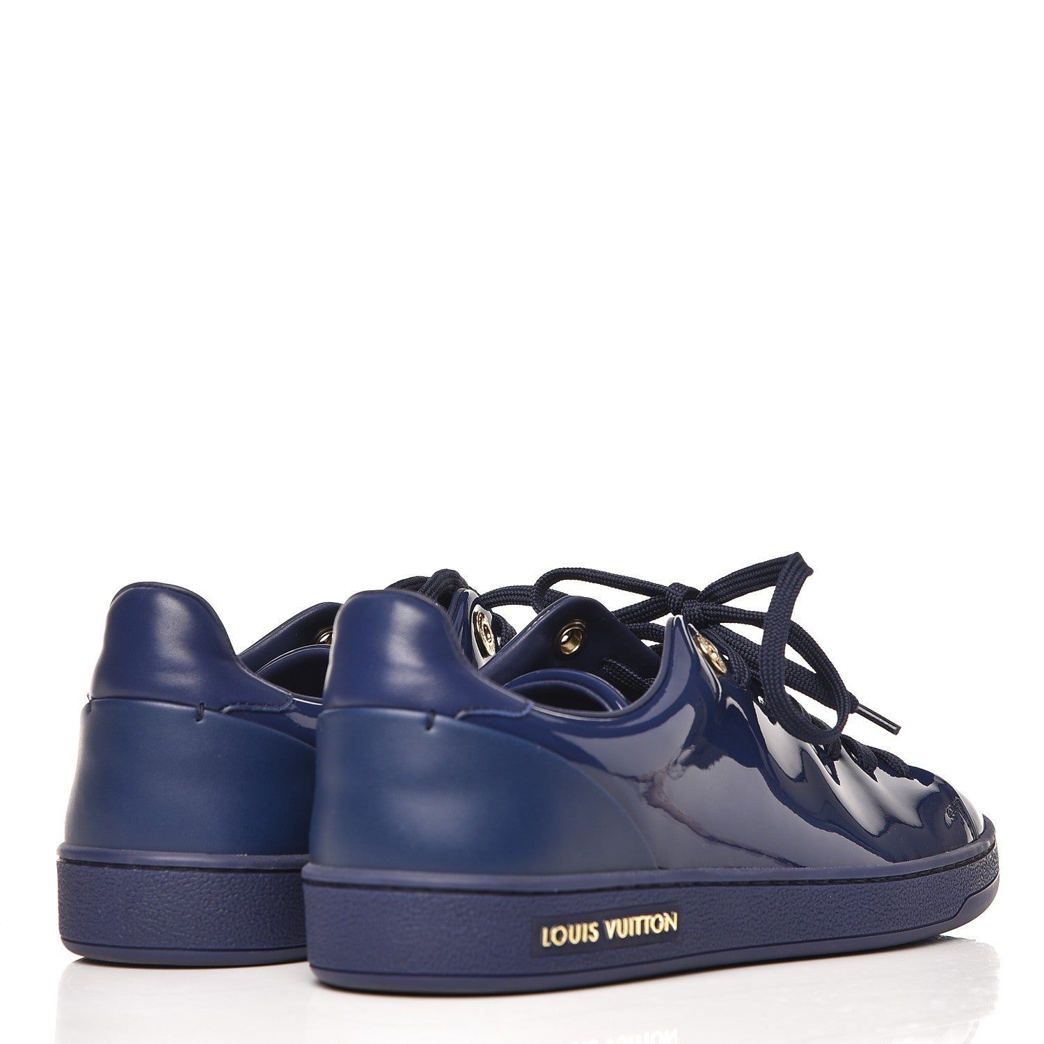 Louis Vuitton Patent Calfskin Frontrow Sneakers 36.5 Blue Nuit 4 of 9