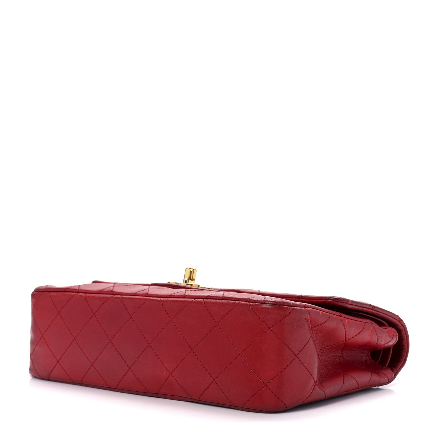 Lambskin Quilted Small Double Flap Red