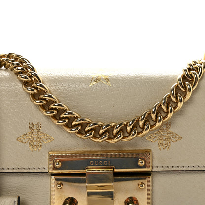 Gucci Grained Calfskin Bee Star Small Padlock Shoulder Bag White 8 of 10