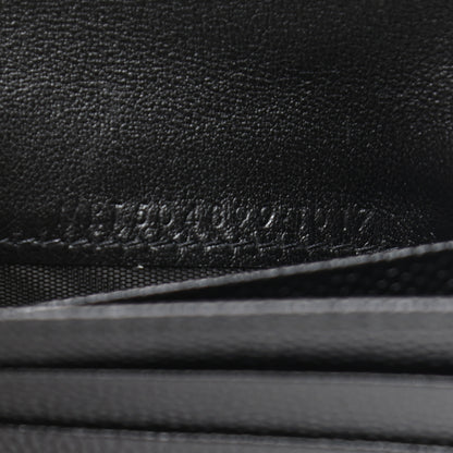 Saint Laurent Grain De Poudre Matelasse Chevron Monogram Card Case Black 8 of 8