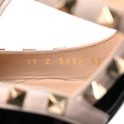 Valentino Garavani Patent Nappa Rockstud Ankle Strap 100mm Pumps 37 Black Poudre 9 of 9