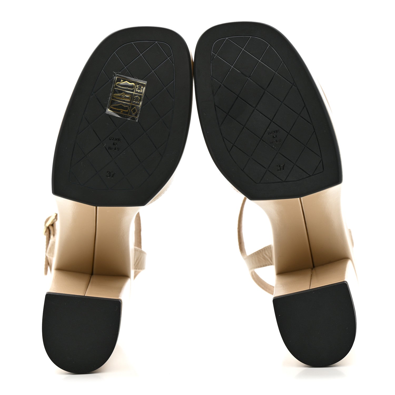 Chanel Calfskin CC Platform Sandals 37 Light Beige 6 of 9