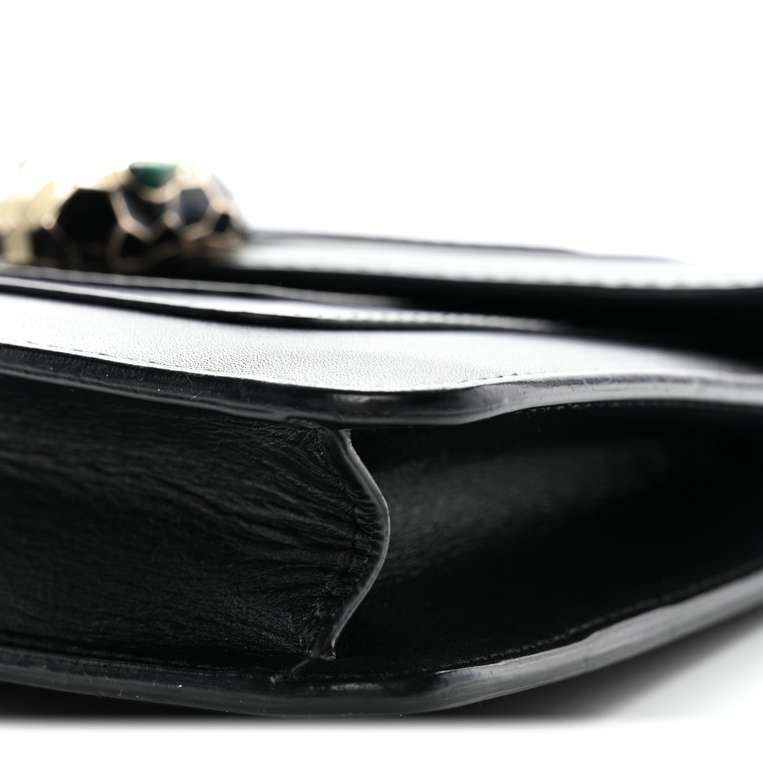 Bulgari Calfskin Small Serpenti Forever Snake Strap Crossbody Bag Black 9 of 12
