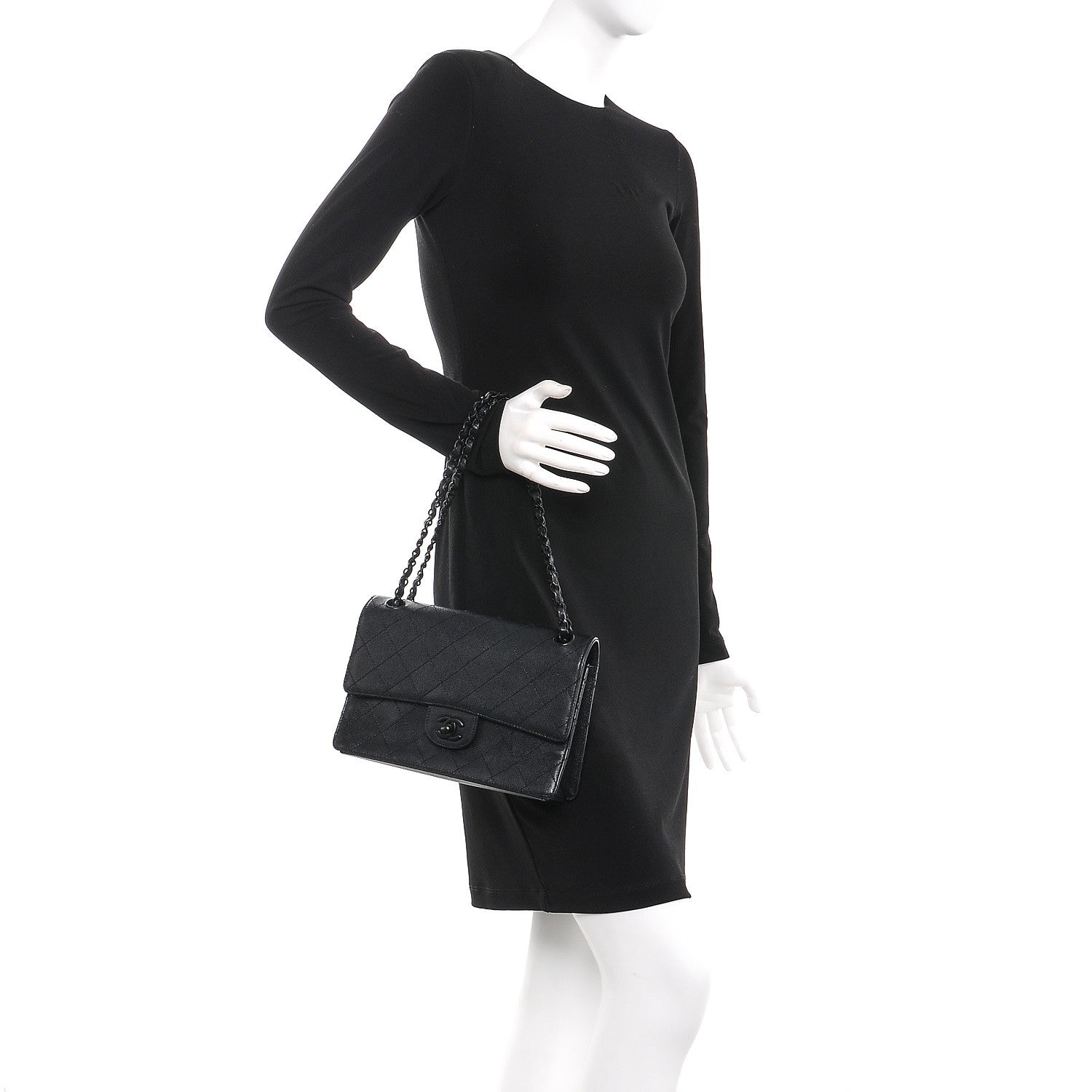 Chanel Caviar Stitch Medium Single Flap So Black 2 of 11