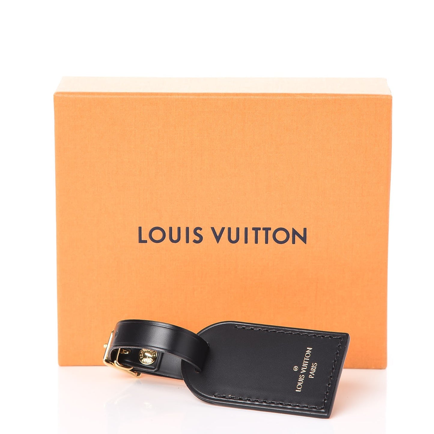 Calfskin Small Luggage Tag Black