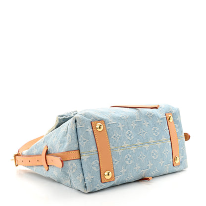 Louis Vuitton Monogram Denim CarryAll PM Sky Blue 5 of 11