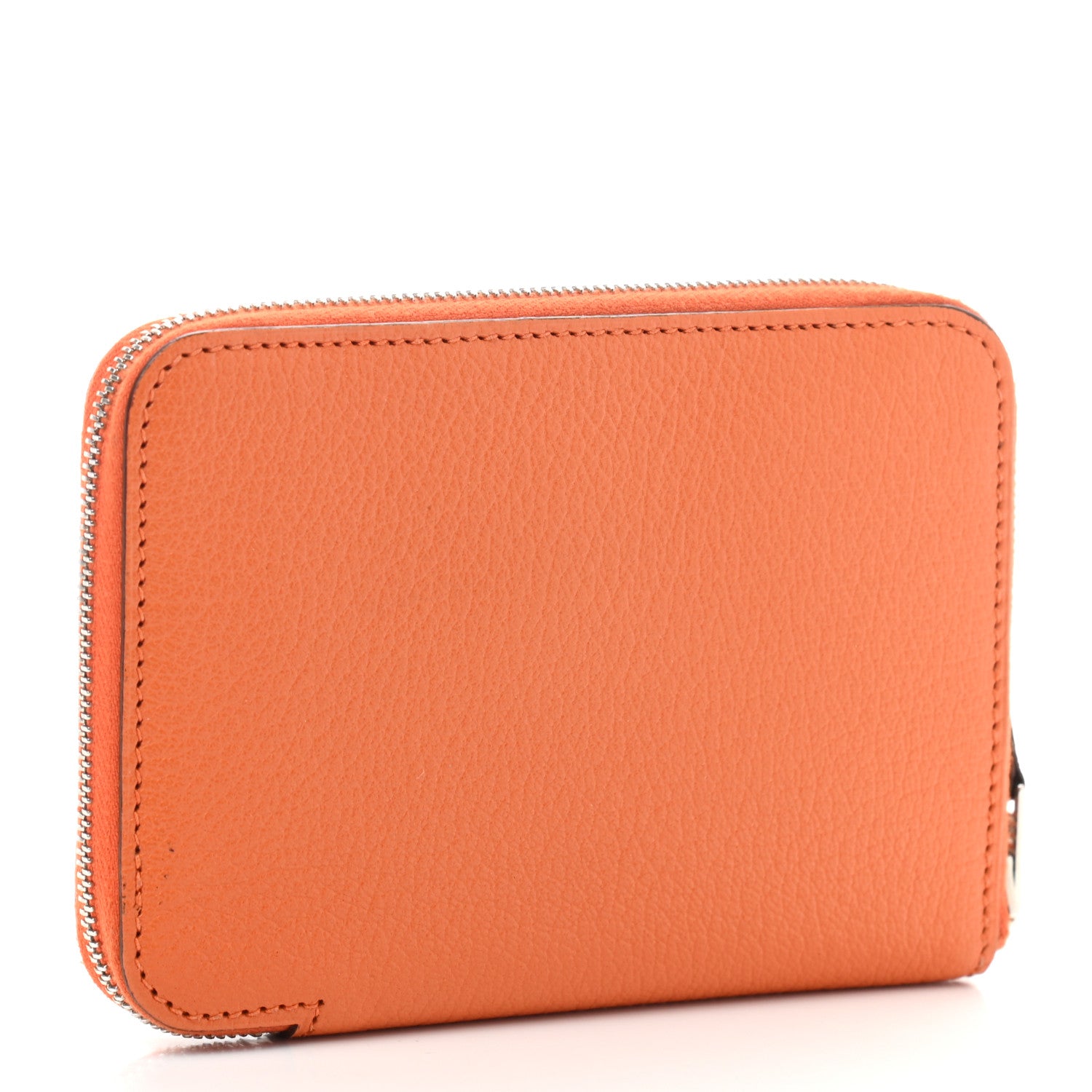 Hermes Chevre Mysore Compact Azap Wallet Orange 4 of 7