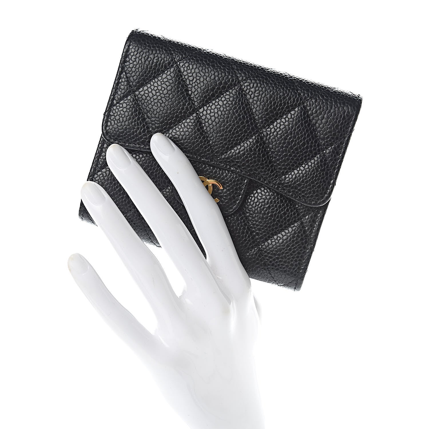 Chanel Caviar Quilted Compact Flap Wallet Black 2 of 8
