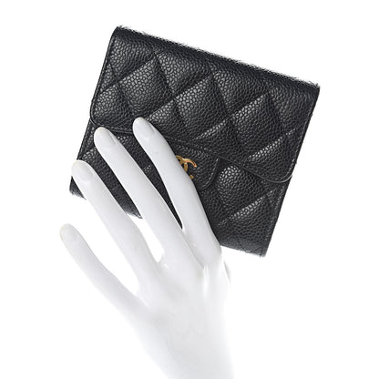 Chanel Caviar Quilted Compact Flap Wallet Black 2 of 8