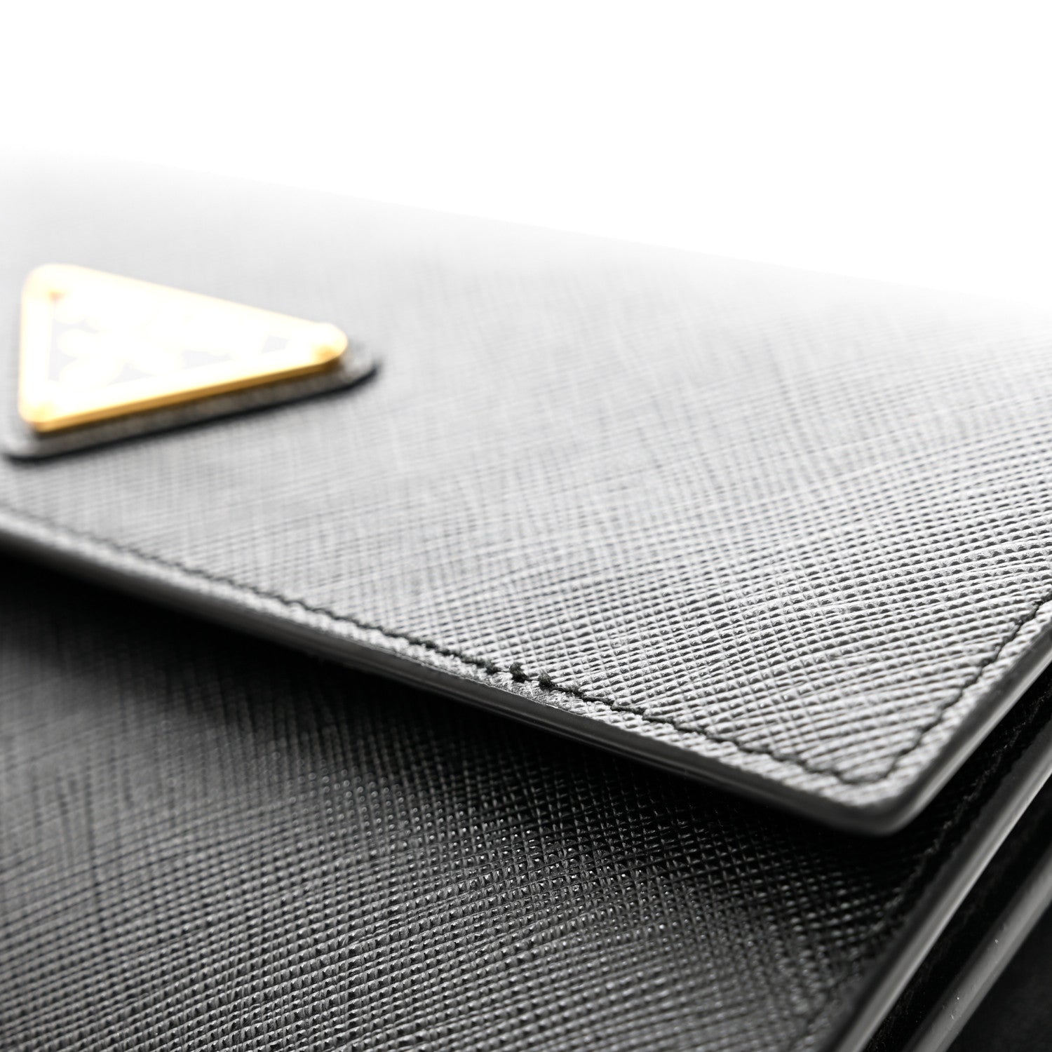 Prada Saffiano Wallet With Shoulder Strap Black 11 of 12