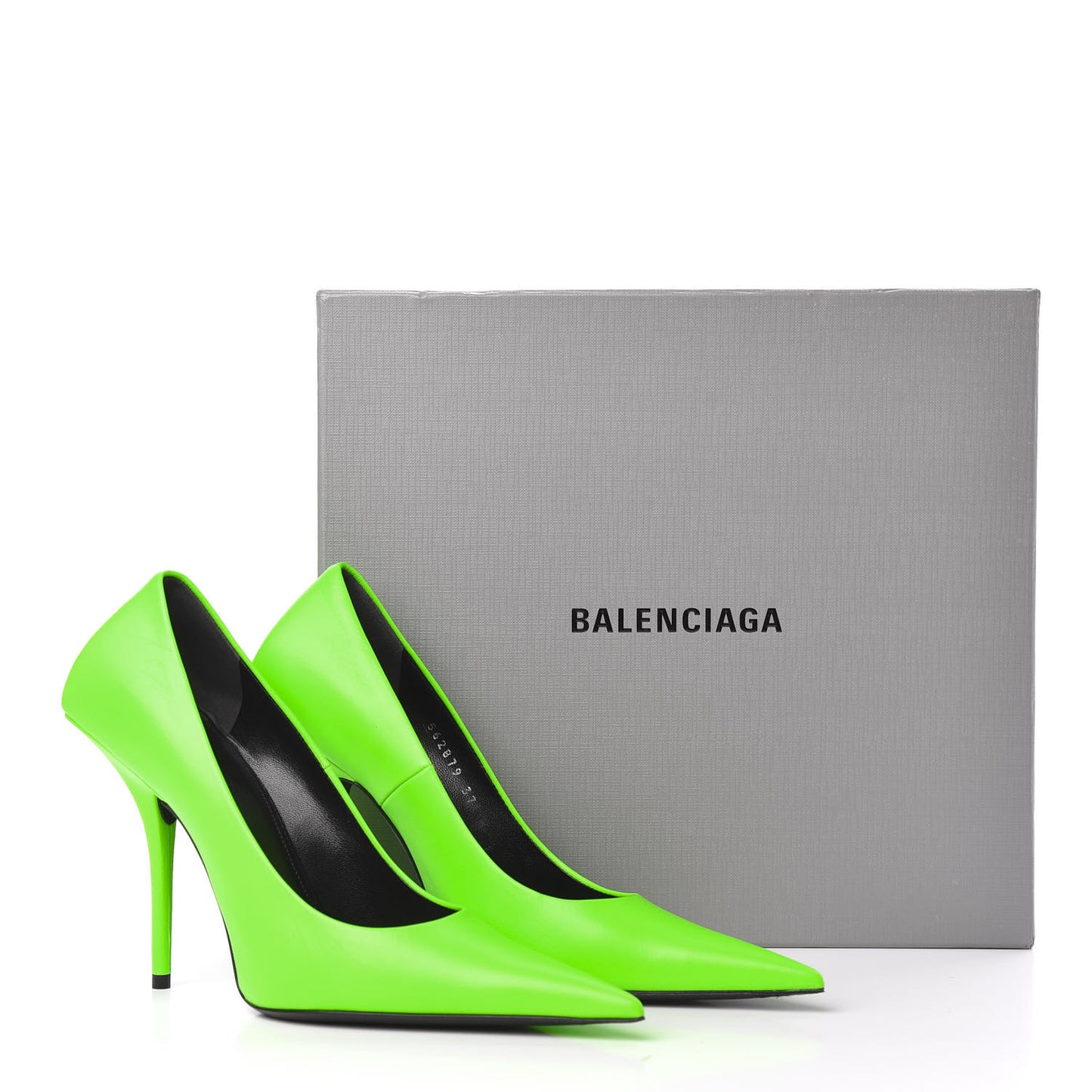 Soft Nappa Square Knife 110mm Pumps 37 Neon Green